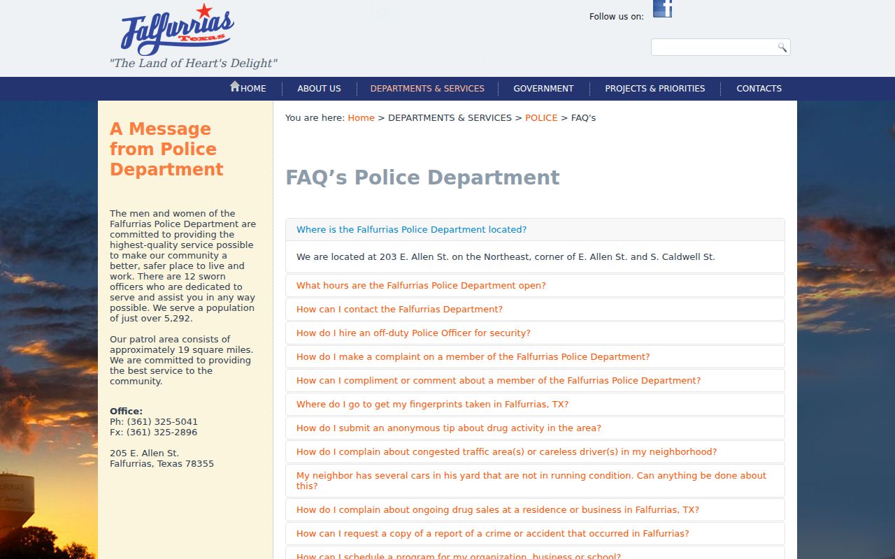 Falfurrias Police Department public records request FAQ